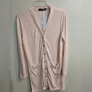 Merokeety size Medium Pink Cardigan New Whit Tag
